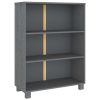 Book Cabinet HAMAR Dark Gray 33.5"x13.8"x44.1" Solid Wood Pine