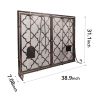 39 x 31 Inch Fireplace Screen, Metal Fireplace Screen Scrollwork Copper Color, Two-Doors Large Flat Guard Screens