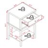 conifferism Grey Nightstand with 2 Drawers,Tall Bedside Table with Storage Shelf,Wooden End Tables Bedroom