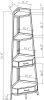 Corner Shelf with Two Drawers 72.64'' Tall;  4-tier Industrial Bookcase;  Gold