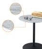 Circa 17.5" End Table with Gray Marble Textured Top