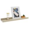Wall Shelves 2 pcs White and Sonoma Oak 15.7"x3.5"x1.2"