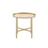 Oak and Gold End Table with Tray Top
