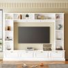 ON-TREND Large Wall Unit Entertainment Center with Bookshelves for TVs Up to 78'', Modern TV Console with Cabinets and Open Shelves