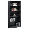 5-Tier Book Cabinet High Gloss Gray 31.5" x 9.4" x 68.9" Engineered Wood