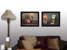 "Baskets and Flowers Collection" 2-Piece Vignette By Susan Boyer, Printed Wall Art, Ready To Hang Framed Poster, Black Frame