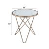 Valora Frosted Glass Top & Champagne Finish End Table