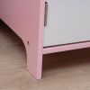 Qaba Toddler Desk and Chair Set, Kids Writing Desk Study Table for Children with Whiteboard, Storage Cabinet, Child Furniture, Art Gifts for Kids