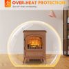 HOMCOM 22" Electric Fireplace Heater, Freestanding Fire Place Stove with Realistic LED Flames and Logs, and Overheating Protection, 750W/1500W
