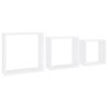 Wall Cube Shelves 3 pcs White MDF