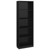5-Tier Book Cabinet High Gloss Black 23.6" x 9.4" x 68.9" Engineered Wood