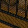 3-Panel Folding Fireplace Screen, Metal Mesh Fire Spark Guard for Wood Burning, 49.5" x 31.5", Black