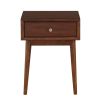 Modern Style 1pc End Table Drawer Brown Finish Living Room Furniture Stylish Table