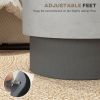 HOMCOM Concrete Finish End Table, Round Side Table with 4 Adjustable Feet, Lightweight for Indoor, Outdoor, Gray