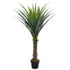 vidaXL Artificial Plant Yucca Tree with Pot Green 57.1"