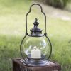 Small Gun Metal Steeple Lantern - Rustic Outdoor Lighting Fixture