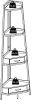 Corner Shelf with Two Drawers 72.64'' Tall;  4-tier Industrial Bookcase;  Gold