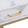 Corner Shelf with Two Drawers 72.64'' Tall;  4-tier Industrial Bookcase;  Gold