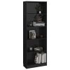 5-Tier Book Cabinet High Gloss Black 23.6" x 9.4" x 68.9" Engineered Wood