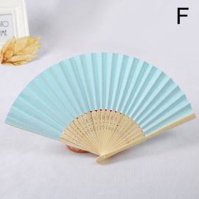 1pc Folding Fan Handheld Fans Chinese Paper Classical Hanfu Fan Solid Color Hand Fan Home Decoration Fan Chinese Fan Hand Folding Fans (Style: 6)
