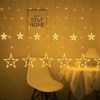 1pc LED Star Curtain Light; Festival Linghts; Christmas Decoration; For Window Bedroom Decorative Atmosphere String Lights 11.5ft