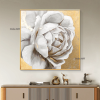 Original hand-painted oil painting gold foil peony porch decoration painting modern light luxury living room background wall restaurant large painting