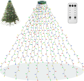 Christmas String Lights for Tree, 6.6FT x 16 Lines Fairy 400 LEDs with Remote Control (Color: rainbow)