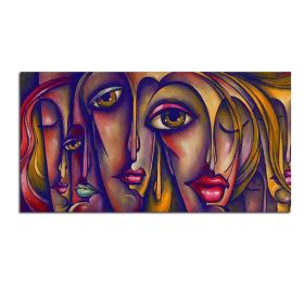 Top Selling Handmade Abstract Oil Painting Wall Art Modern Brown Figure Picture Canvas Home Decor For Living Room Bedroom No Frame (size: 150X220cm)