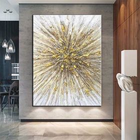 Hand Painted Oil Paintings Modern Landscape Gold Abstract Line Wall Art Picture For Living Room Home Decor Living Room Hallway Luxurious Decorative Pa (Style: 1, size: 50X70cm)