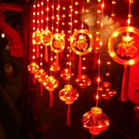 Chinese New Year Led String Lamp Traditional Chinese Knot Red Lantern LED String Light Plug 2023 New Year Decorative Garland (Wattage: EU, Emitting Color: 3M Type D)