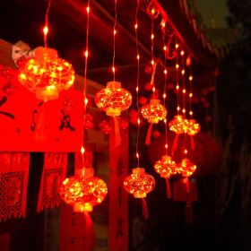Chinese New Year Led String Lamp Traditional Chinese Knot Red Lantern LED String Light Plug 2023 New Year Decorative Garland (Wattage: EU, Emitting Color: 3M Type A)