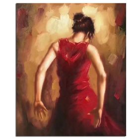 Ha's Art 100% Hand Painted Abstract Oil Painting Wall Art Minimalist Dancing Girl Picture Canvas Home Decor For Living Room Bedroom No Frame (size: 60X90cm)