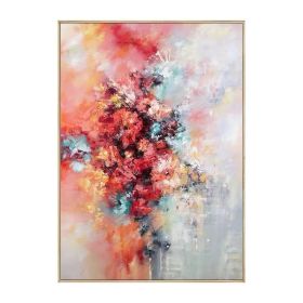 Modern Artist Painted Abstract Brilliant Red Flowers Oil Painting On Canvas Wall Art Frameless Picture Decor For Live Room Home (size: 100X150cm)