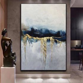 Abstract Handmade Oil Painting On Canvas Golden Texture Wall Art Pictures 100% Hand Painted Large Salon Decorative Painting Gift (size: 90X120cm)
