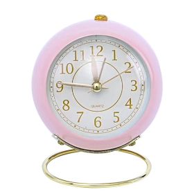 Creative Alarm Clock Vintage Desk Clock (Color: pink)