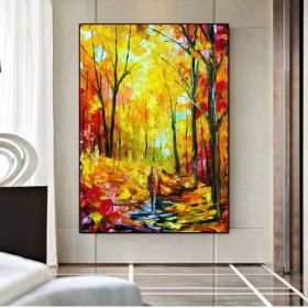 Modern Abstract abstract forest Gold Foil tree Oil Painting large hand painted Abstract Painting Canvas For Home Decoration (size: 100X150cm)