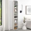 8-Tier Media Tower Rack, CD DVD Slim Storage Cabinet with Adjustable Shelves, Tall Narrow Bookcase Display Bookshelf for Home Office