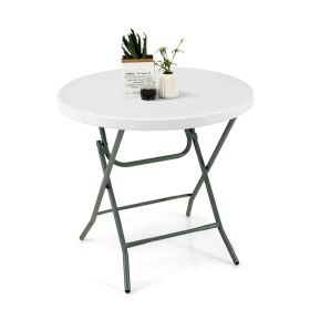 Round End Table Sofa Side Table for Indoor & Outdoor (Color: White, type: End Table)