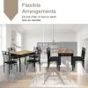 5 Pieces Dining Set Wood Metal Table and 4 Chairs with Cushions