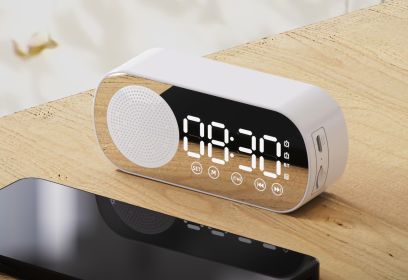Remarkable Goodz Digital Alarm Clock With Mirror (Color: White)