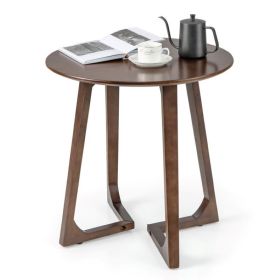 Round End Table Sofa Side Table for Indoor & Outdoor (Color: Brown, type: End Table)