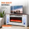VEVOR Fireplace TV Stand for TVs 70", Media Storage Corner with 42" Fireplace, Storage Drawers & Cabinets