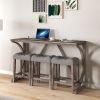 Bar Table Set with Power Outlet, Bar Table and Chairs Set, 4 Piece Dining Table Set, Industrial Breakfast Table Set, for Living Room, Dining Room
