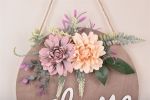 Welcome Sign Welcome Front Door Round Wood Sign Hanging Welcome Sign for Farmhouse porch Spring Welcome Sign Front Door Decoration