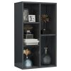 Book Cabinet/Sideboard High Gloss Gray 19.7"x9.8"x31.5" Engineered Wood