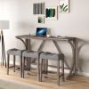 Bar Table Set with Power Outlet, Bar Table and Chairs Set, 4 Piece Dining Table Set, Industrial Breakfast Table Set, for Living Room, Dining Room