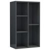 Book Cabinet/Sideboard High Gloss Gray 19.7"x9.8"x31.5" Engineered Wood