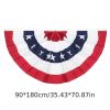 1pc Printed Stripes Stars USA Pleated Fan Bunting Half Banner Flag For July 4th Independence Day Decoration USA Pleated Fan Flag