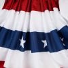 1pc Printed Stripes Stars USA Pleated Fan Bunting Half Banner Flag For July 4th Independence Day Decoration USA Pleated Fan Flag