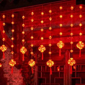 Chinese New Year Led String Lamp Traditional Chinese Knot Red Lantern LED String Light Plug 2023 New Year Decorative Garland (Wattage: EU, Emitting Color: 3M Type E)